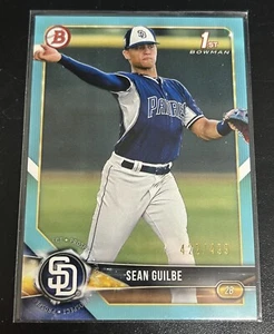 2018 Bowman 1st Draft #BD-144 Sean Guilbe /499 Sky Blue Border /499 - Padres - Picture 1 of 2
