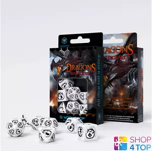 Dragones RPG Dado Juego Blanco Y Negro de Rol Q-Workshop Dnd Rollo Nuevo - Imagen 1 de 2