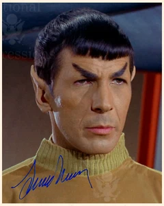 Star Trek 1960's Autographed 8x10 Photo Spock Gold Shirt Leonard Nimoy REPRINT - Picture 1 of 2
