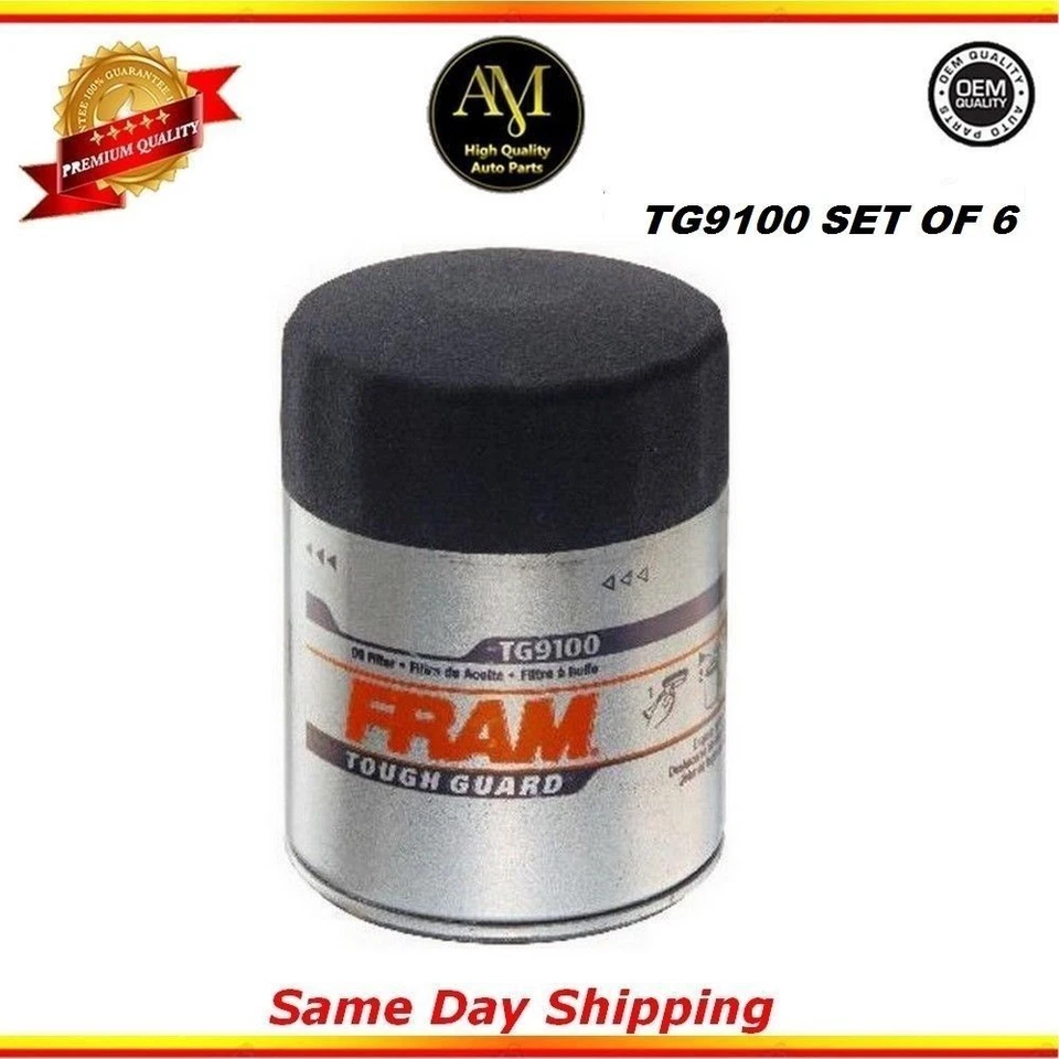Case of of 6 TG9100 Oil Filters for Chevrolet GMC Savana 3500 6.6L  - Image 1 of 1