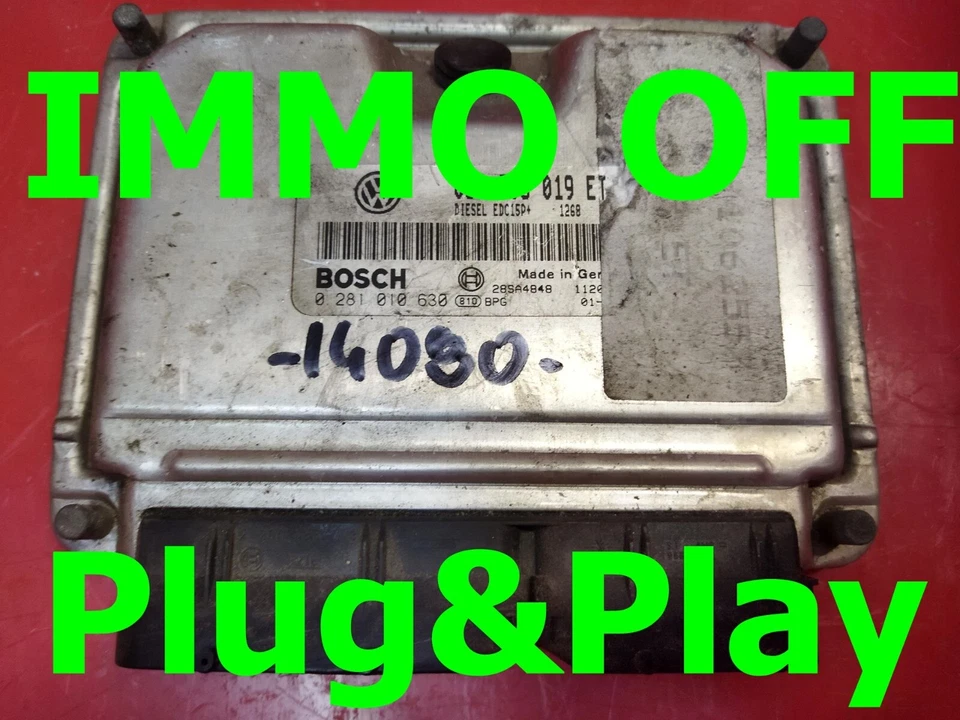 IMMO OFF / Plug&Play VW Sharan TDI 1.9 AUY 0281010630 038906019ET / Fast Courier - Immagine 1 di 1