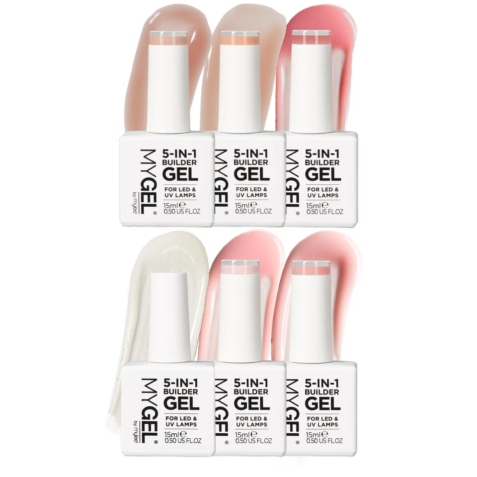 MyGEL Mylee 5 in 1 Builder Gel Trio 3x15ml Nail Art Base Top Coat Extensions