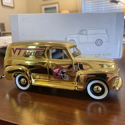 1952 Chevrolet 3100 Panel Die Cast Metal Collector Bank Virginia Tech Hokies - Image 1 of 4