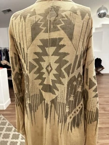 NWT BOHO Southwest Duster Sweater Women Sz M/L Aztec Western Cowgirl Hippie NEW - Picture 1 of 11