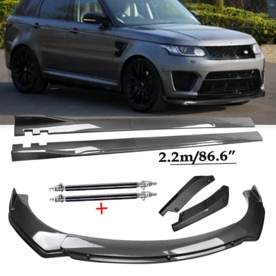 For Land Rover Range Rover Carbon Fiber Front Bumper Lip Spoiler Side Skirt Foto 1 de 4