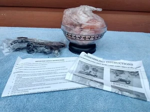 Himalayan Pink Salt Lamp Bowl with Chunks, Ionizer Salt Lamp, Night Light, 6" - Picture 1 of 6