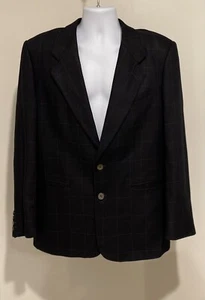 Bachrach Blazer Suit Coat 40R Lanificio di Pray Black 100% Silk Vintage Italy - Picture 1 of 11