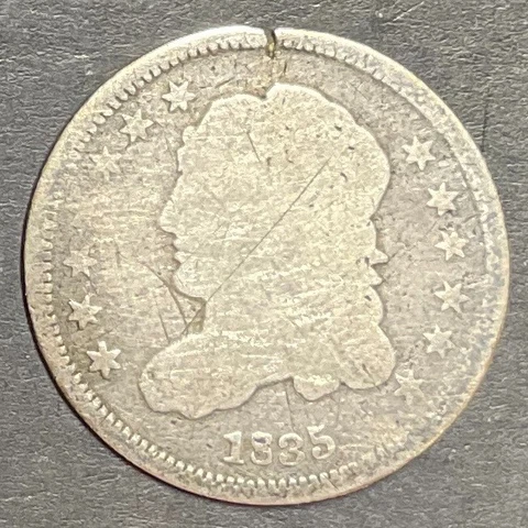 1835 Capped Bust Half Dime 5c BHD Tough Early Date Type Coin i49 Cover