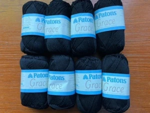 Patons Grace 100% Mercerized Cotton Yarn Night (black) Color 61040 - Picture 1 of 2