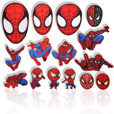 15/24PC Spiderman Fabric Embroidered Cloth Iron On Patch Applique Marvel - Image 1 of 4