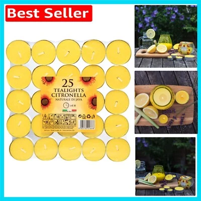 Long-Lasting Citronella Tealights - Pack of 25 for Bug-Free Outdoor Gatherings - Image 1 of 4