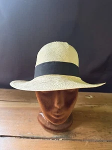 Sombrero Fedora Panamá Genuino Vintage Talla (58cm) - Imagen 1 de 10