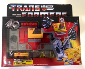 G1 RETRO VINTAGE TRANSFORMERS 40th AUTOBOT BLASTER & STEELJAW 2-FIGURES SET MISB! - Bild 1 von 2