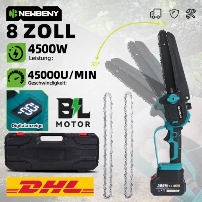 NEWBENY Für 18V Makita Akku Kettensäge 8 Zoll Mini Elektro Handkettensäge mit Ölsystem