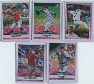 Lotto 5 Card Group Panini Donruss 2019 con Correa, DeGrom, Kershaw, Goldschmidt - Foto 1 di 2