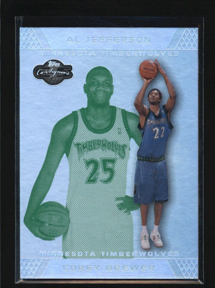 COREY BREWER (AL JEFFERSON ) 2007/08 TOPPS CO-SIGNERS RC #12/19 (BV=$15) AG1508 - Image 1 of 1