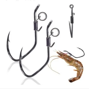 10pcs Wacky Weedless Worm Live Shrimp Bait Hooks Fishing Hook Sea Fishing - Picture 1 of 9
