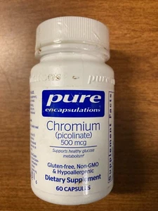 Pure Encapsulations CHROMIUM (Picolinate) 500mcg 60 Capsules Glucose Support - Picture 1 of 2