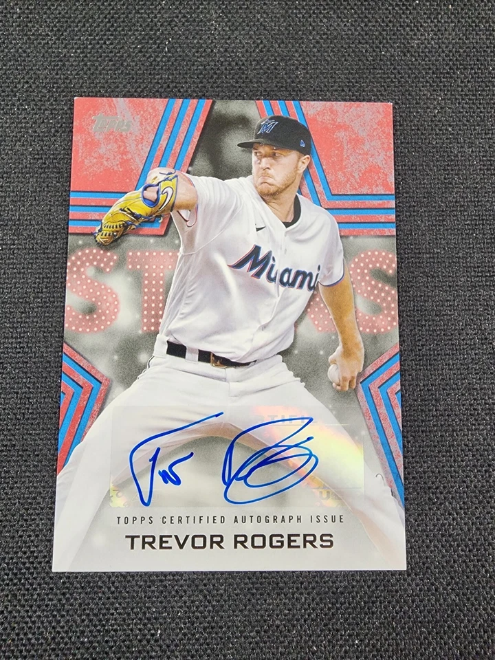 TREVOR ROGERS 2023 Topps Series 1 Baseball Stars Auto BSA-TR RED #’D 16/25 SSP - Image 1 of 2