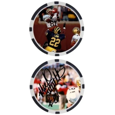 Chip del Salón de la Fama del Fútbol Americano Universitario Michael Westbrook Colorado - FIRMADO Foto 1 de 2