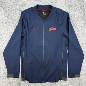 Nike Ole Miss Jacket Men’s S Navy Full Zip Vented Rebels Lightweight Windbreaker - Picture 1 of 14