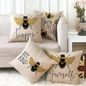 Bee Cushion Covers 30 40 45 50 Set of 1/4 Throw Pillow Case for Outdoor Home Bed