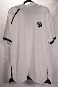 Adidas Mens Fleece SS Hoodie White Black Sweatshirt Top XL - Picture 1 of 9