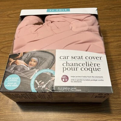 Funda de asiento de coche JJ Cole rosa rubor para portabebés proteger al bebé de los elementos Foto 1 de 3