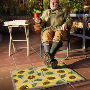 Umarmungsteppich (Sonnenblume) 65x85cm Schmutzfänger Türmatte & maschinenwaschbar - Bild 1 von 5