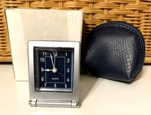 New Lillian Vernon Mini Travel Alarm Clock w/ Case 2X1.5" Vintage New in Box - Picture 1 of 7