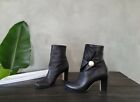 **Jimmy Choo** Black Leather Bethanie 85mm Pearl Embellished Ankle Boots 40.5 