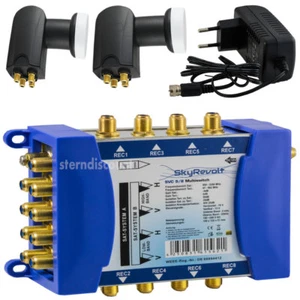 9/8 Multischalter Netzteil + 2 Quattro LNB 0.1dB 8 Anschlüsse SKYrevolt Set HDTV - Bild 1 von 6
