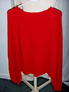 Suéter de punto acanalado rojo para mujer talla grande - Imagen 1 de 3