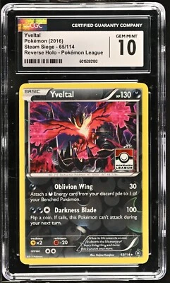 CGC 10 GEMAS COMO NUEVAS Yveltal 65/114 Holograma Inverso Pokemon Liga Sello XY Tarjeta Pokémon Foto 1 de 2