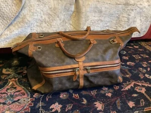 RARE 1970s LOUIS VUITTON MONOGRAM TRAVEL DUFFLE BAG - Picture 1 of 24