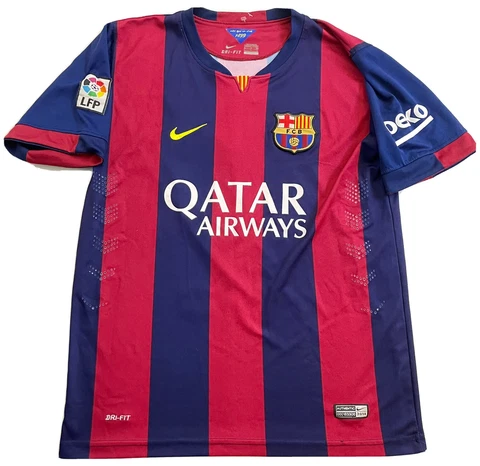 100% Authentic Nike FC Barcelona Luis Suarez 2014 Home Soccer Jersey Mens Large Cover