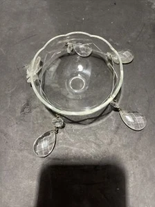 VINTAGE 4 3/4” INCH CRYSTAL PREOWNED 5 PIN HOLE BOBECHE - Picture 1 of 13