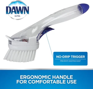 DAWN FILLABLE KITCHEN Dish BRUSH No- Drip, Clear - Picture 1 of 6