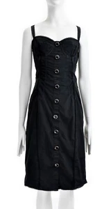 DOLCE GABBANA D&G Vintage Negro Sexy Corsé Bustier Sujetador Vestido de Algodón 44IT/L - Imagen 1 de 10