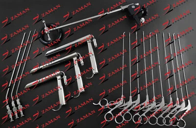 Laringoscopio Operativo Fibra Óptica Rígido Directo 17 PC Juego Completo Por Zaman Foto 1 de 4