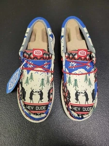 Zapatos Hey Dude Wally Holiday Cheers blancos/multi para hombre ¡NUEVOS EN CAJA! 2024 - Imagen 1 de 3