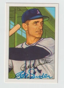 Pete Suder - Signed 1952 Bowman Reprint Original Autograph - A's - Died 2006 - Picture 1 of 1