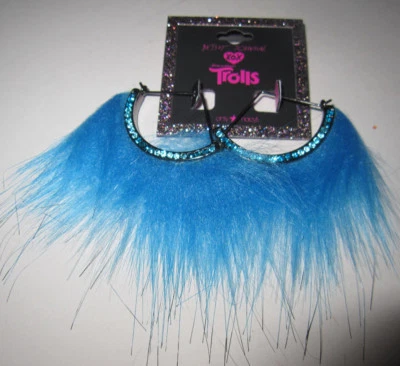  PENDIENTES DE PIEL AZUL BETSEY JOHNSON XOX TROLLS Foto 1 de 2