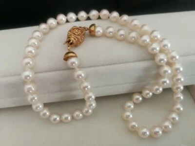 COLLANA DI PERLE AKOYA - lunghezza 460 mm - diam 7,13 mm  - Immagine 1 di 4