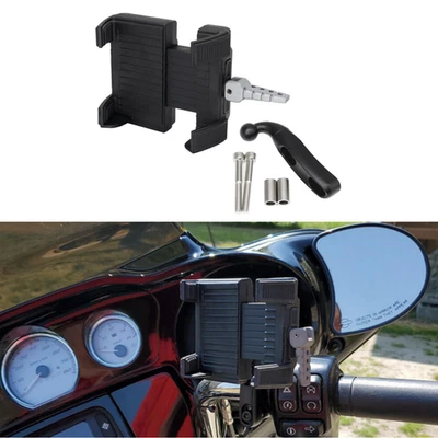 Black Phone GPS Mount Holder Bracket For Honda Gold Wing GL1800 F6B 2018-2024 - Image 1 of 4