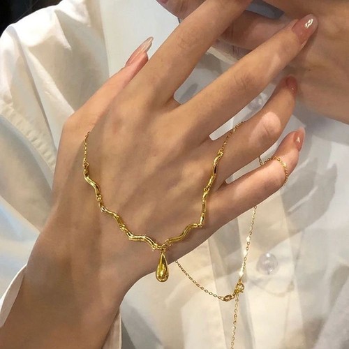 OFF WHITE Collana catena ondulata ideale per uso quotidiano circonferenza compatta 41 50 c