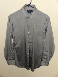 Polo Ralph Lauren Shirt Mens 15.5 34/35 Gray Slim Fit Long Sleeve Easy Care - Picture 1 of 3