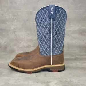 Twisted X Work Boots Alloy Toe Women Size 7.5 B Blue Check Brown WXBN001 New - Picture 1 of 19