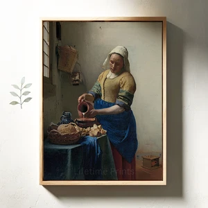 Das Milchmädchen - Johannes Vermeer, gerahmt, Wickel, Giclée Leinwandbild - Bild 1 von 6