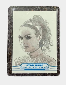 2018 Topps Star Wars Galactic Files Padme Amidala Sketch Art Card By Roy Cover - Picture 1 of 2